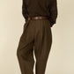 i'm here : " COTTON LEATHER " PANTS : / BROWN