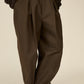 i'm here : " COTTON LEATHER " PANTS : / BROWN