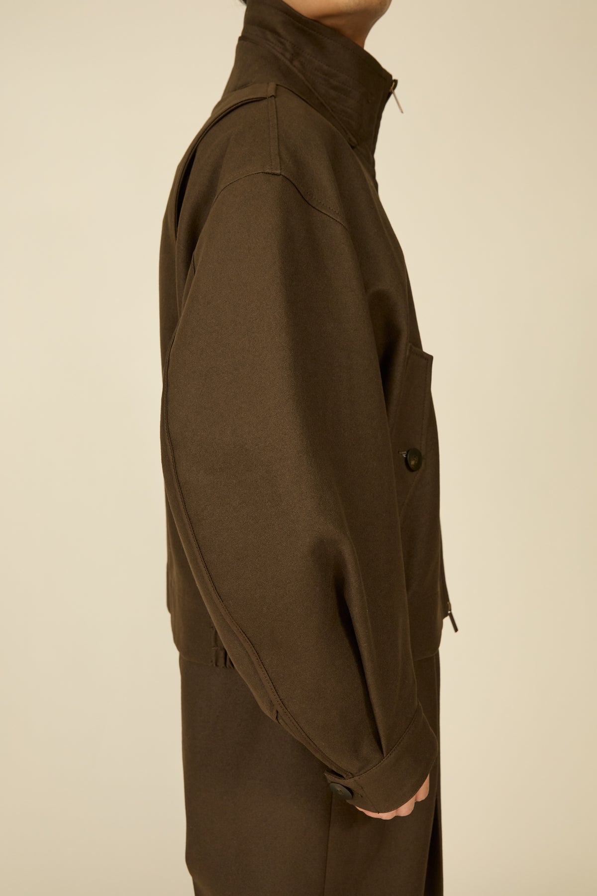 i'm here : " COTTON LEATHER " BLOUSON : / GRAY