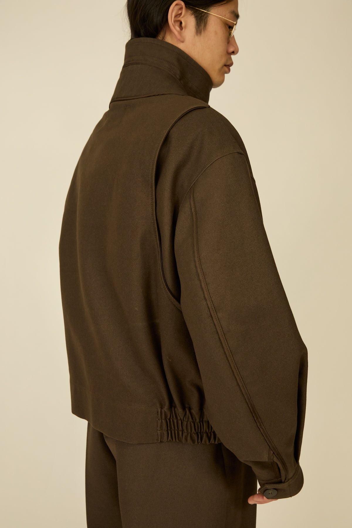 i'm here : " COTTON LEATHER " BLOUSON : / GRAY