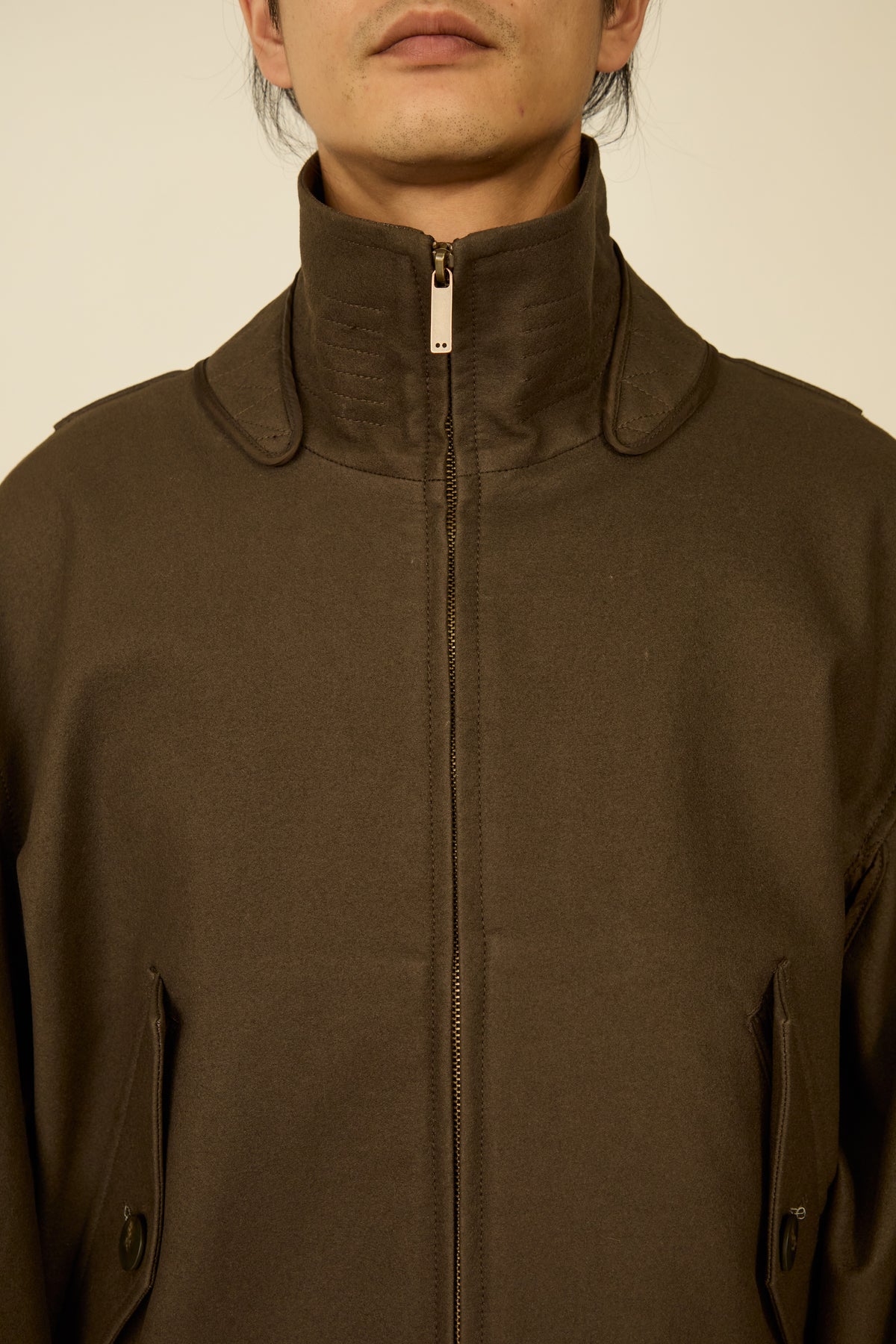i'm here : " COTTON LEATHER " BLOUSON : / GRAY