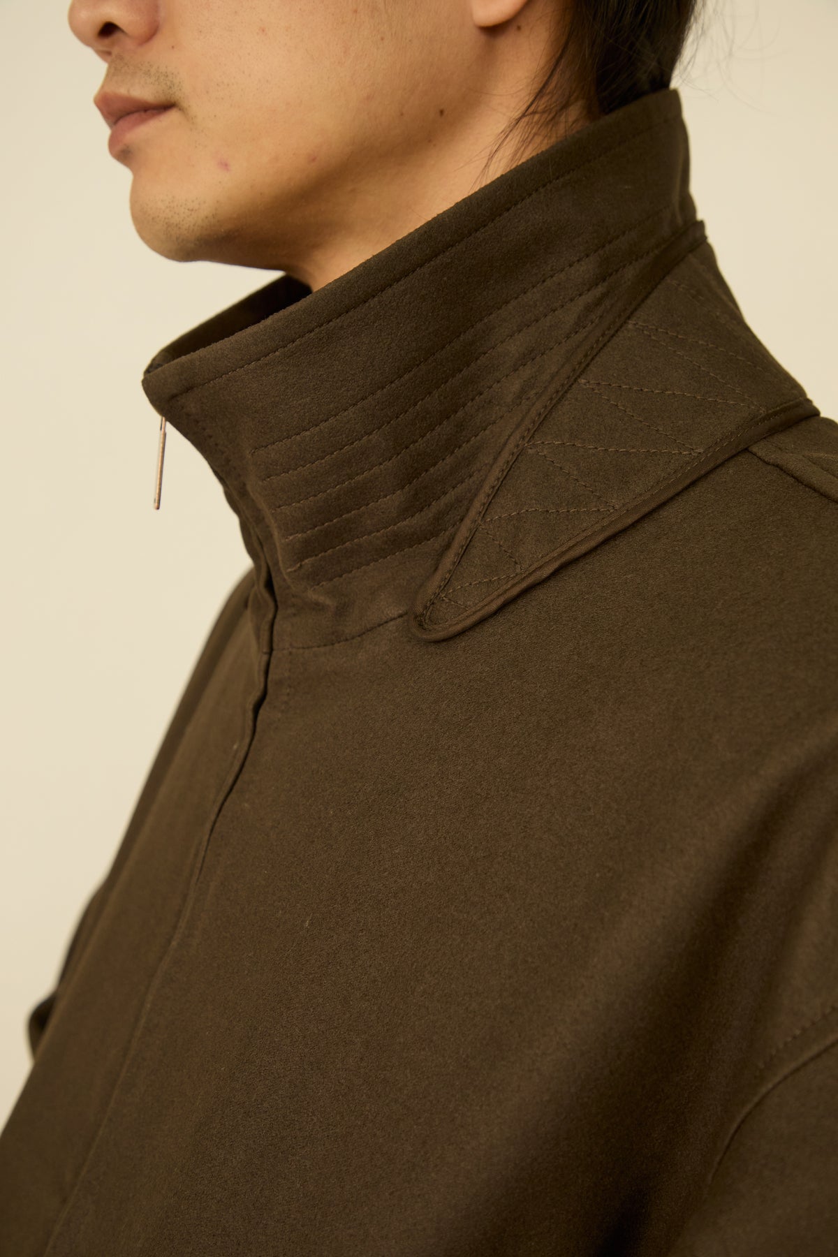 i'm here : " COTTON LEATHER " BLOUSON : / GRAY