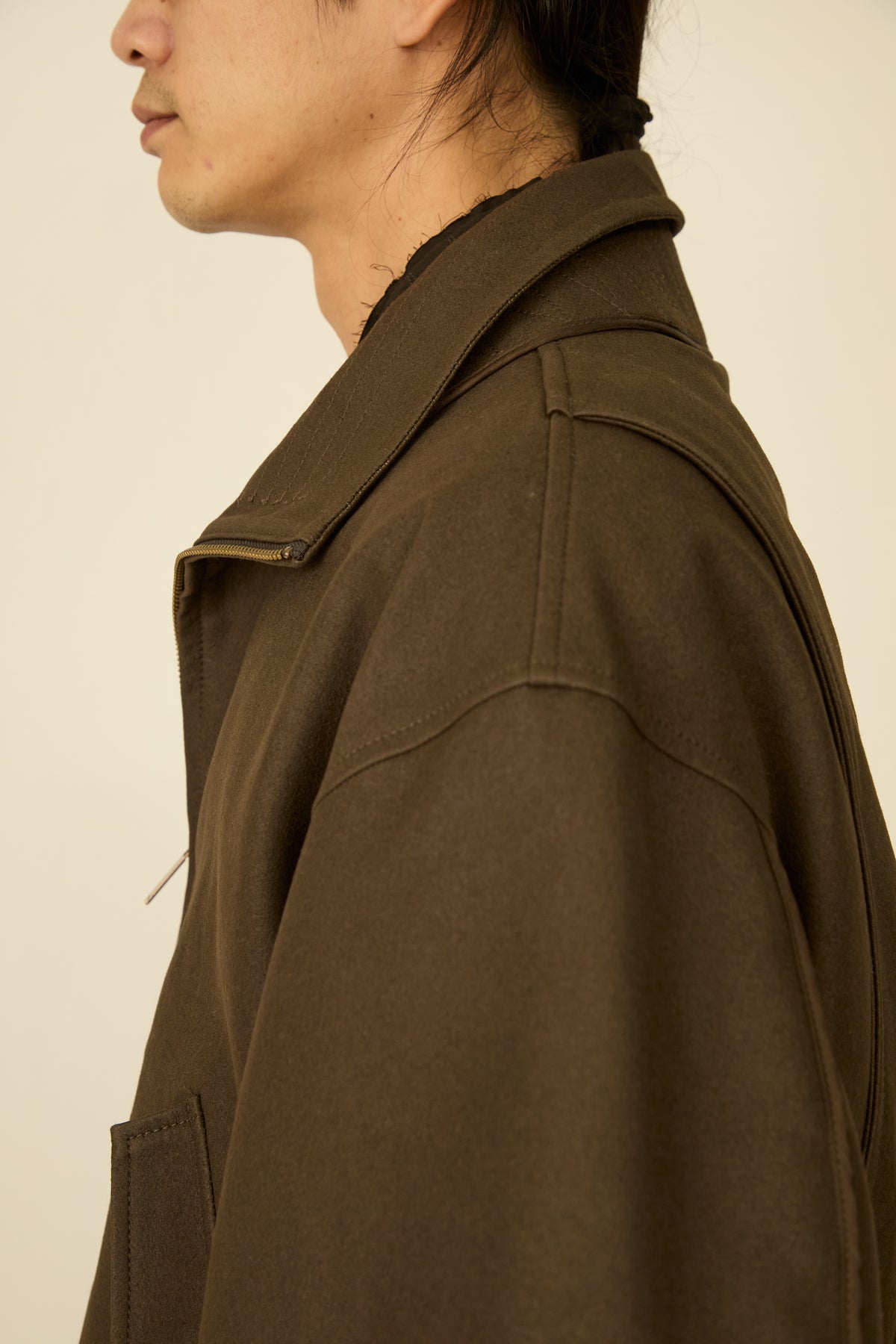 i'm here : " COTTON LEATHER " BLOUSON : / GRAY
