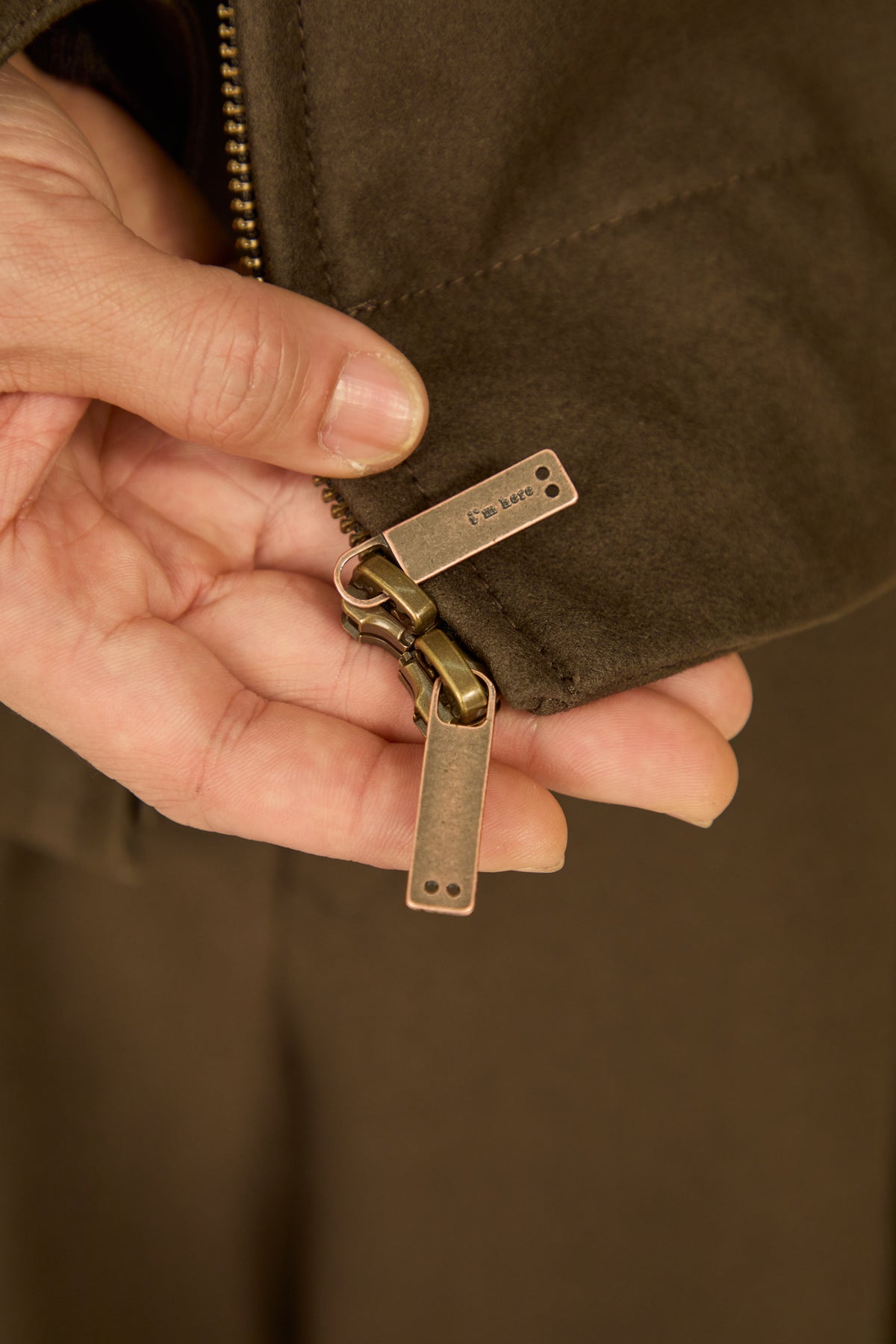 i'm here : " COTTON LEATHER " BLOUSON : / GRAY