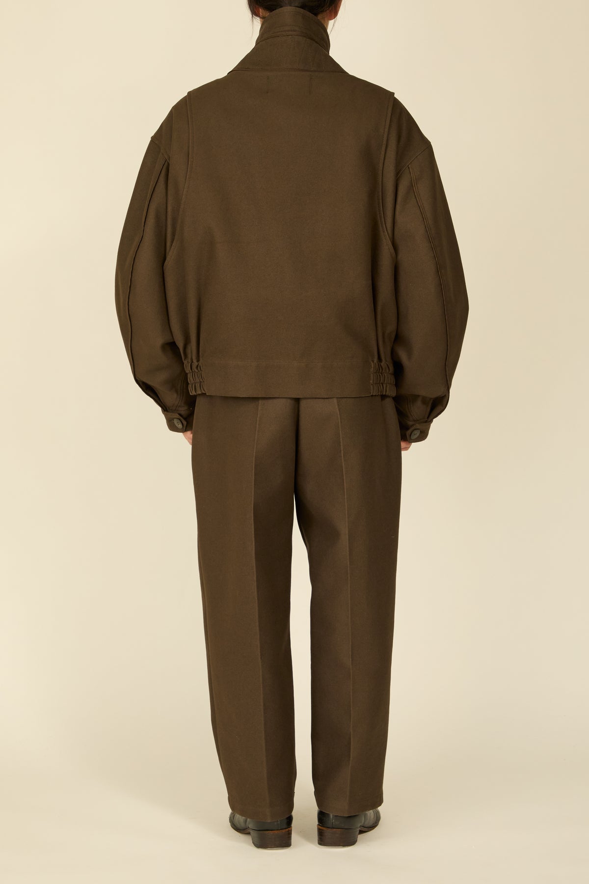 i'm here : " COTTON LEATHER " BLOUSON : / BROWN