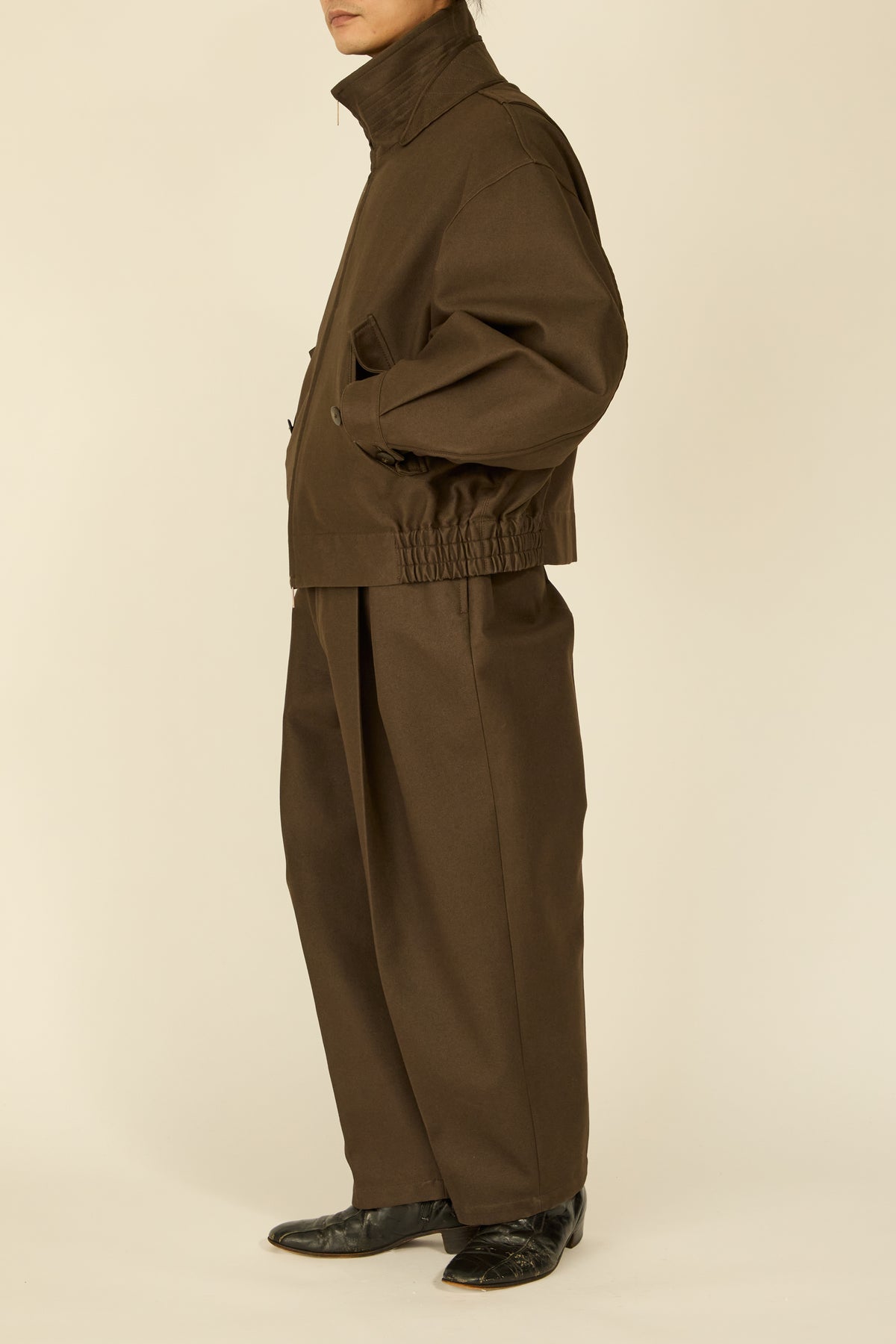 i'm here : " COTTON LEATHER " BLOUSON : / BROWN