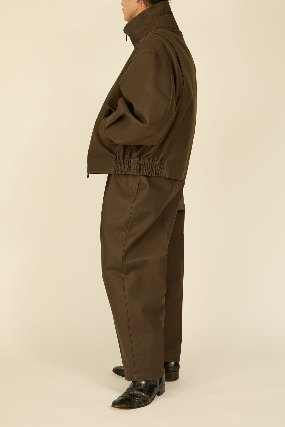 i'm here : " COTTON LEATHER " BLOUSON : / BROWN