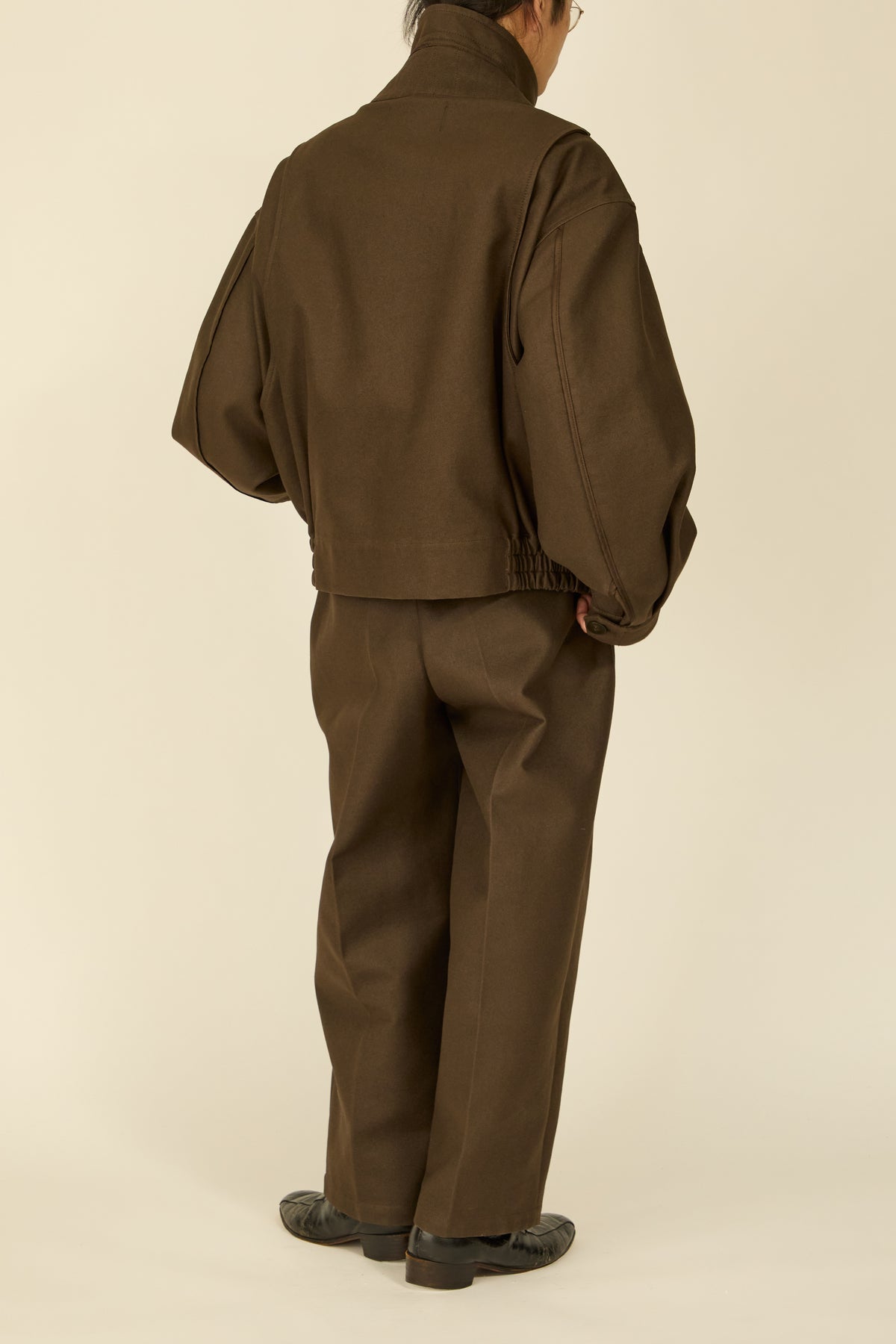 i'm here : " COTTON LEATHER " BLOUSON : / BROWN