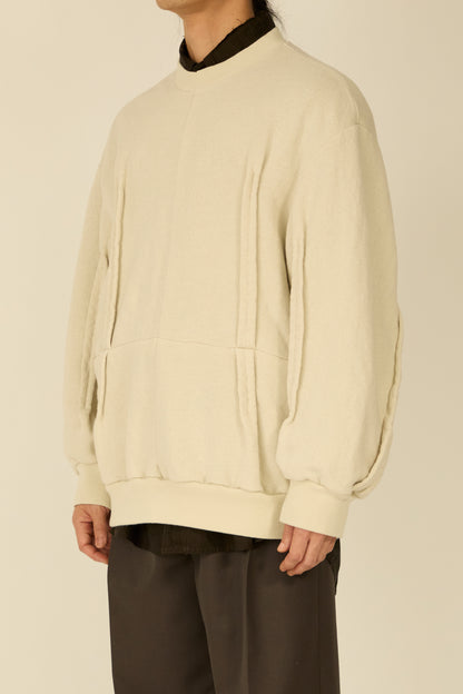 i'm here : " METAL " SWEAT SHIRT : / ECRU