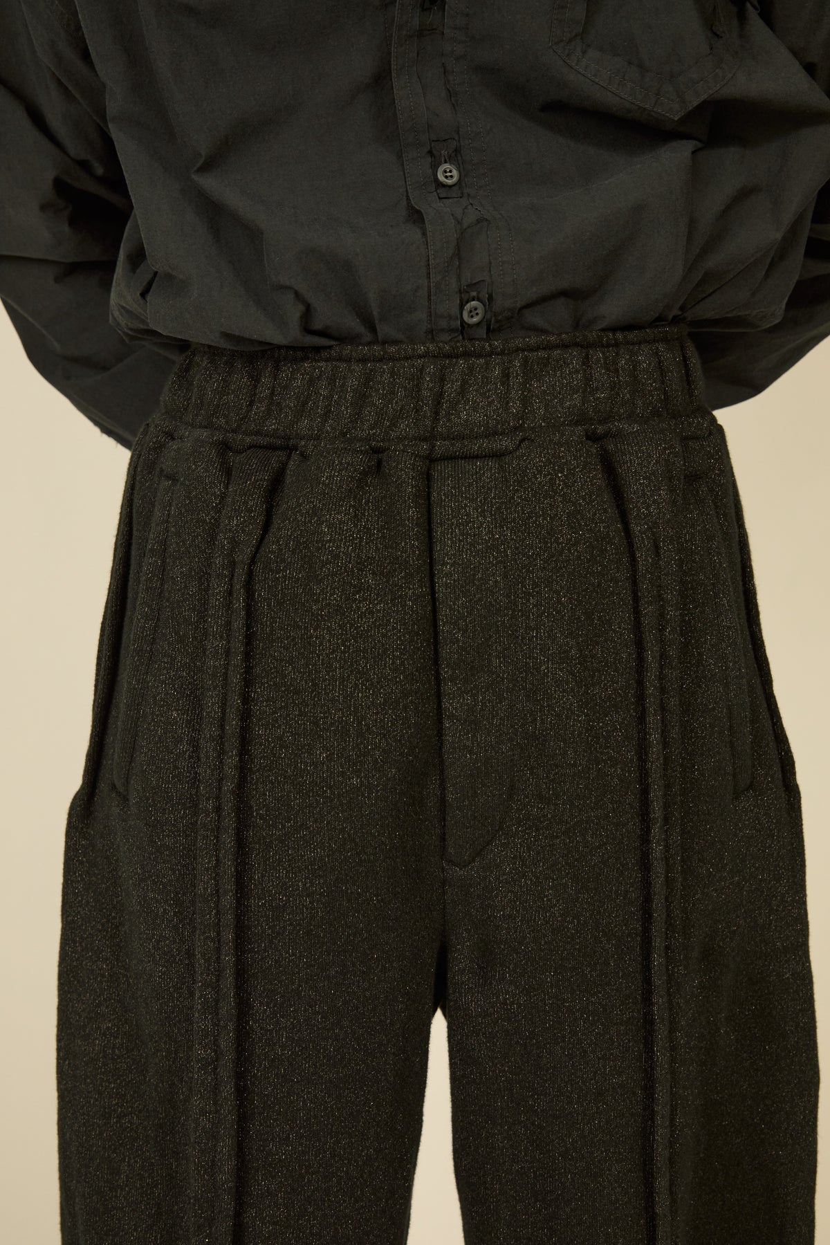 i'm here : " METAL " SWEAT PANTS : / BLACK
