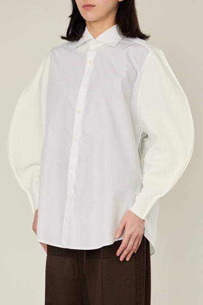 i'm here : KNIT SLEEVE : DOCKING SHIRTS / WHITE