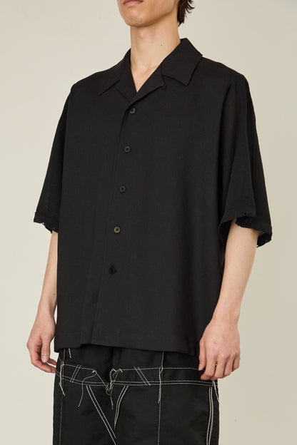 i'm here : KNIT SHORT SLEEVE : DOCKING SHIRTS / BLACK
