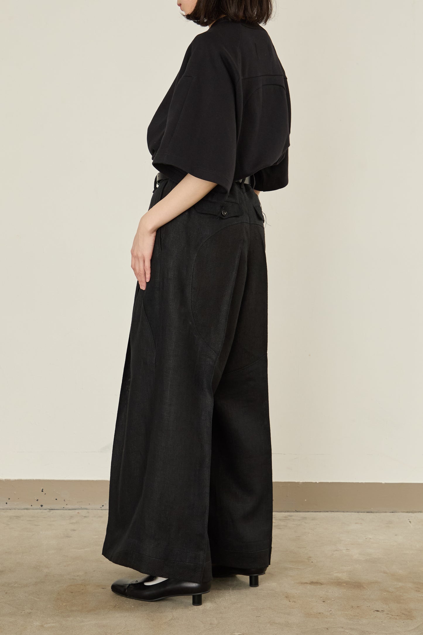 i'm here : LINEN WIDE PANTS :