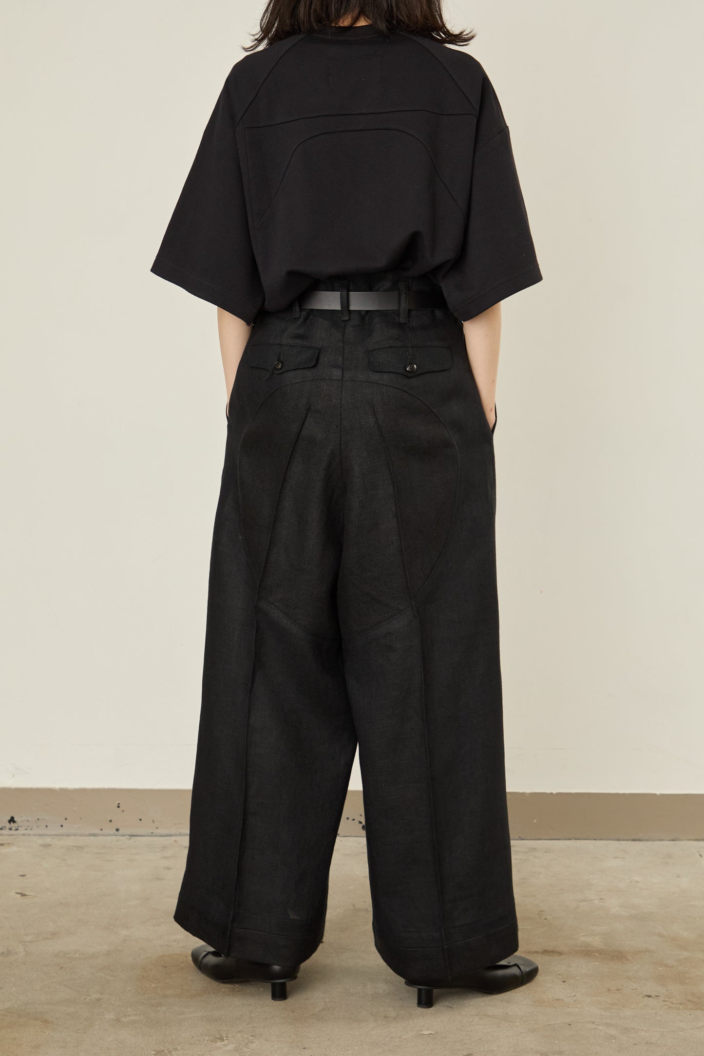 i'm here : LINEN WIDE PANTS :