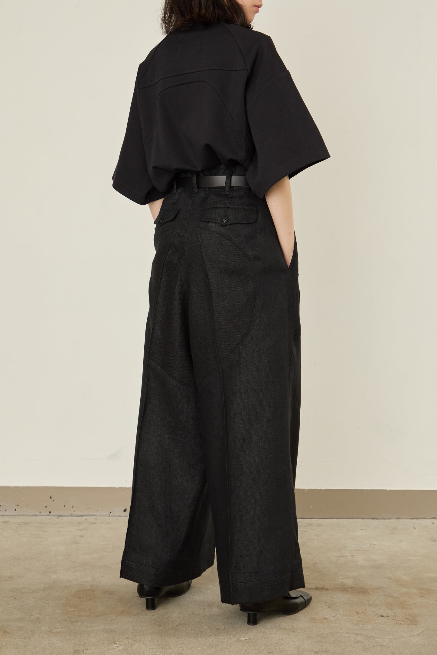 i'm here : LINEN WIDE PANTS :