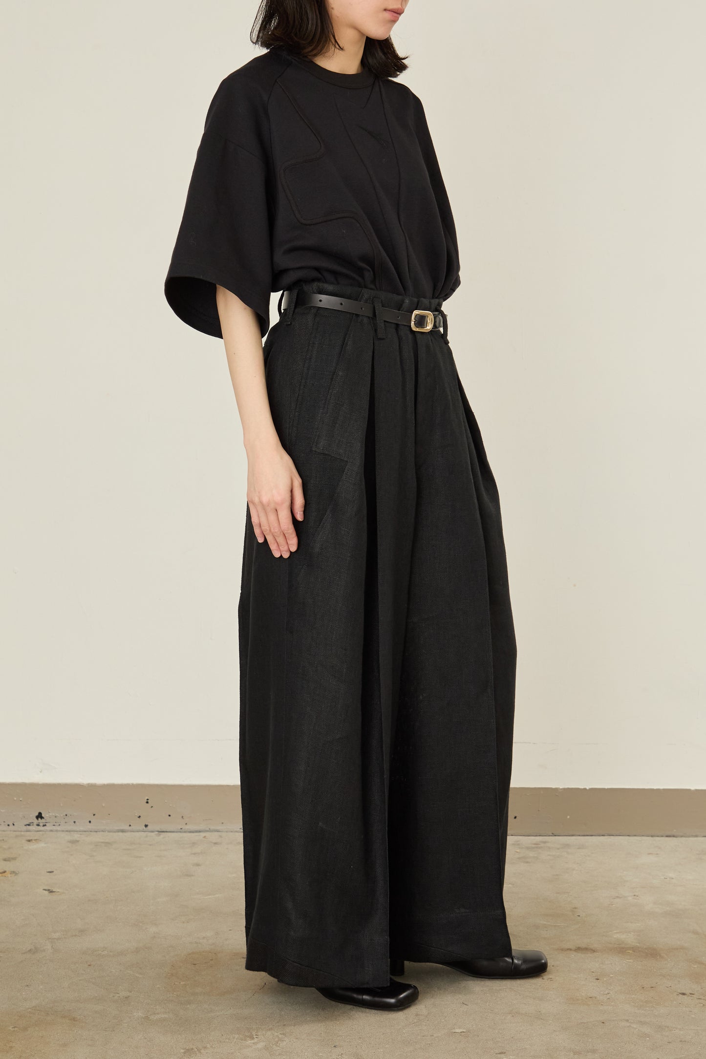 i'm here : LINEN WIDE PANTS :
