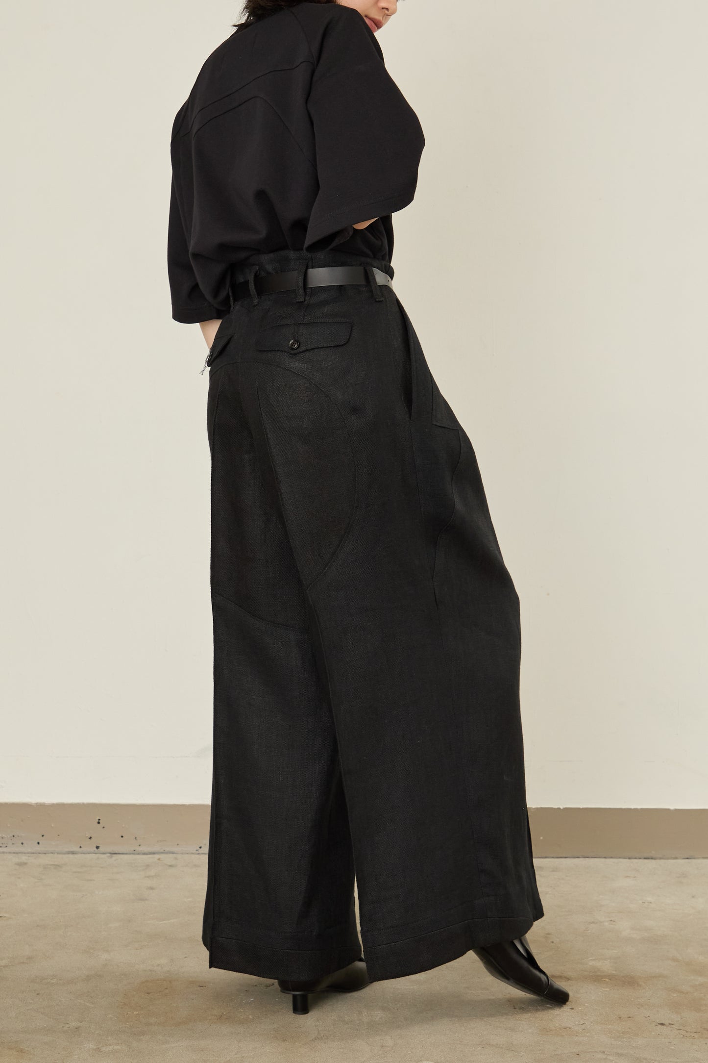 i'm here : LINEN WIDE PANTS :