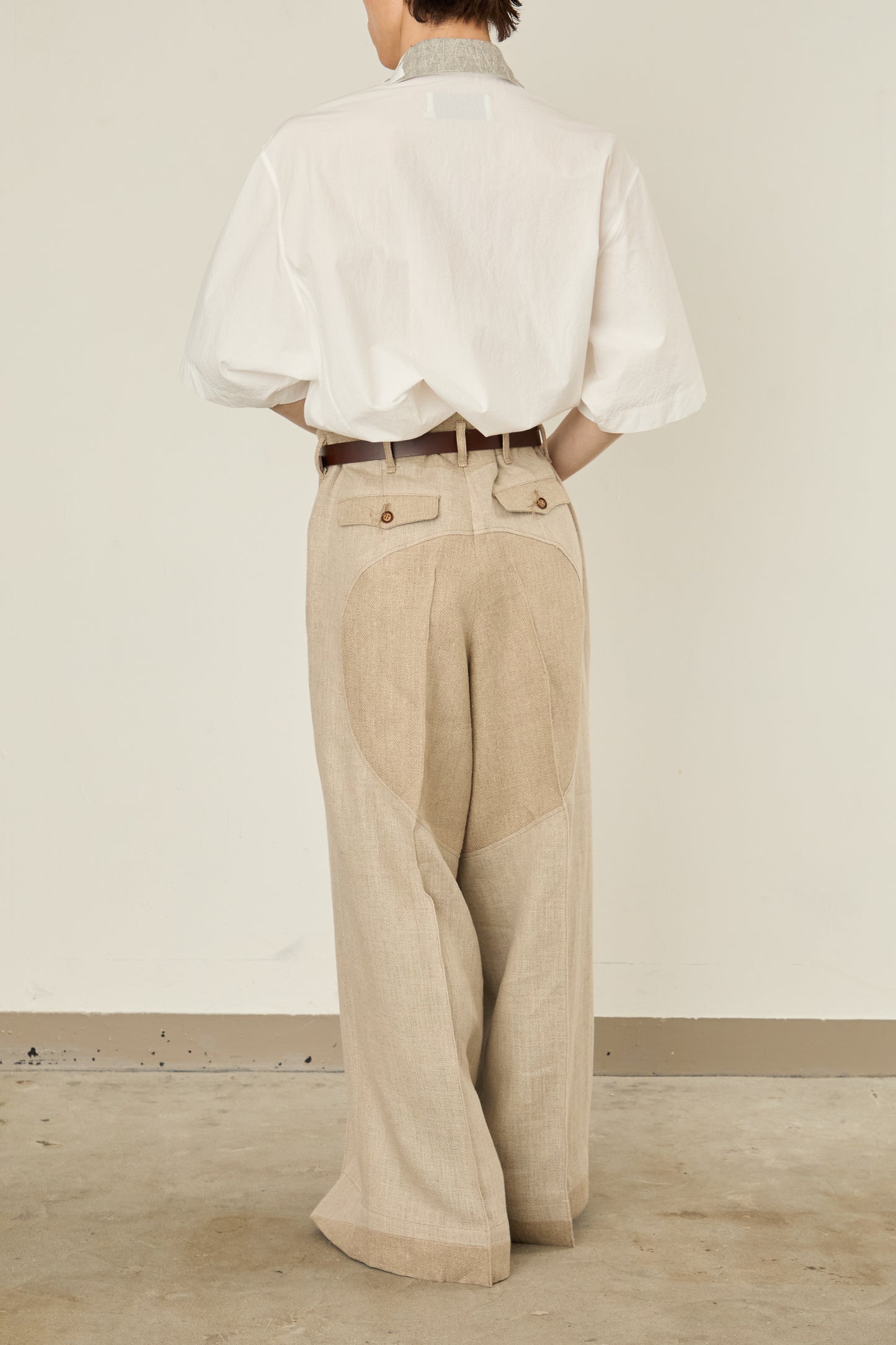 i'm here : LINEN WIDE PANTS :