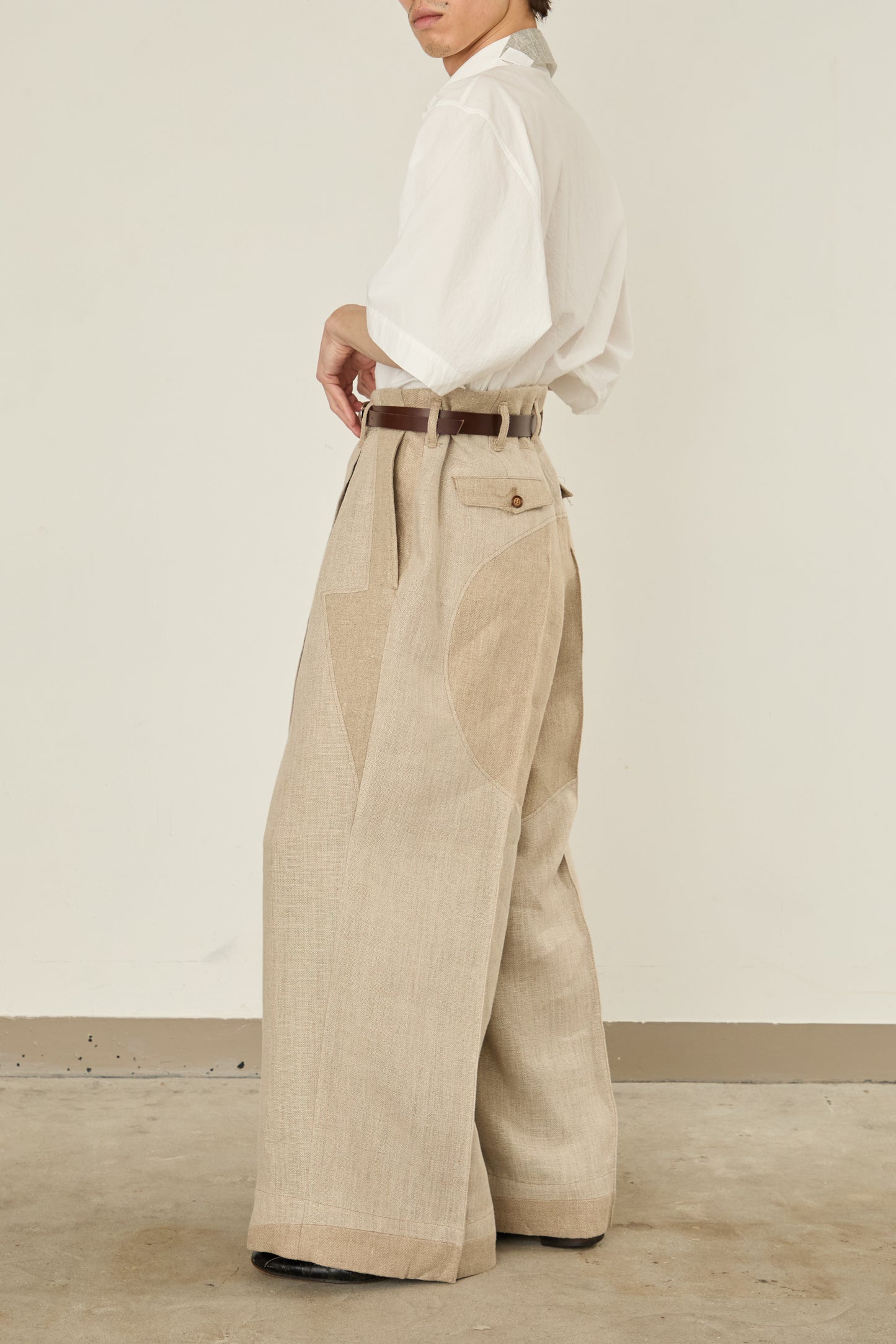i'm here : LINEN WIDE PANTS :