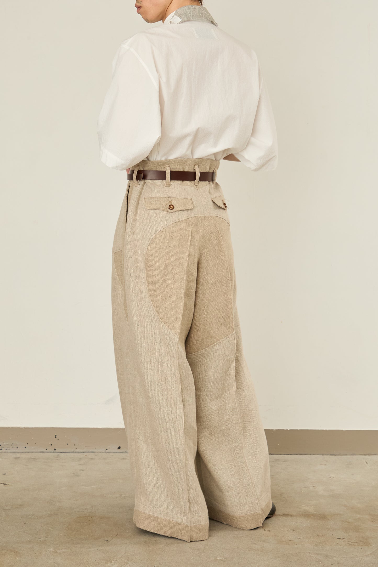 i'm here : LINEN WIDE PANTS :