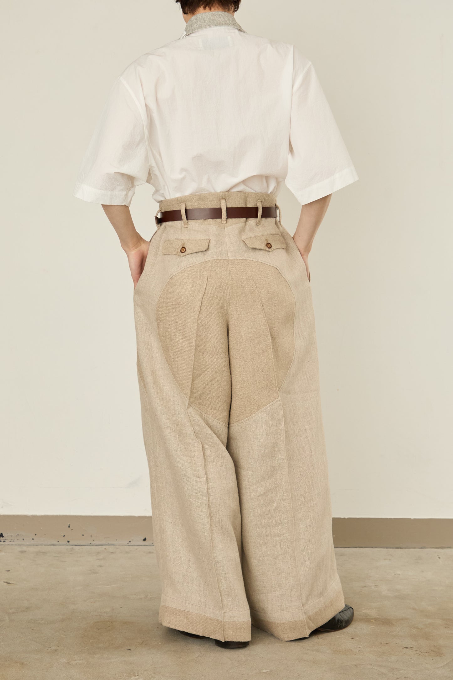 i'm here : LINEN WIDE PANTS :