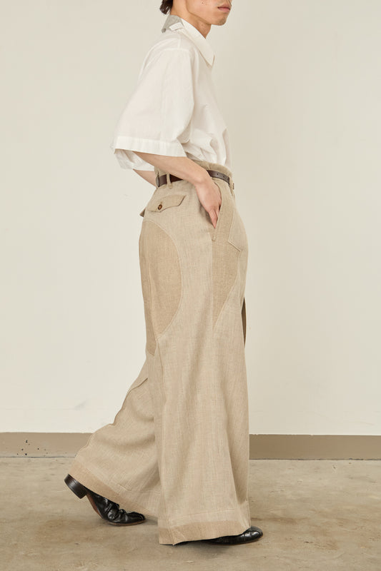 i'm here : LINEN WIDE PANTS : L.BEIGE