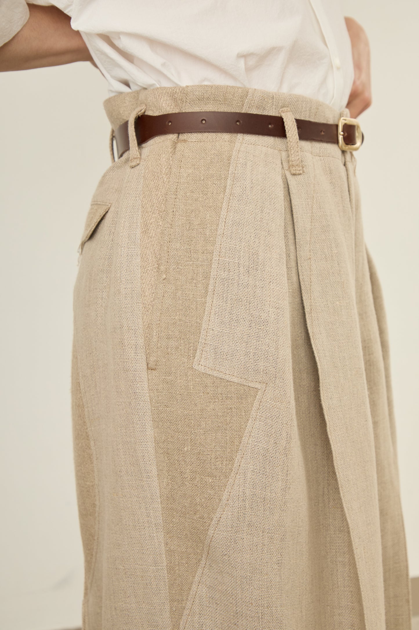 i'm here : LINEN WIDE PANTS :
