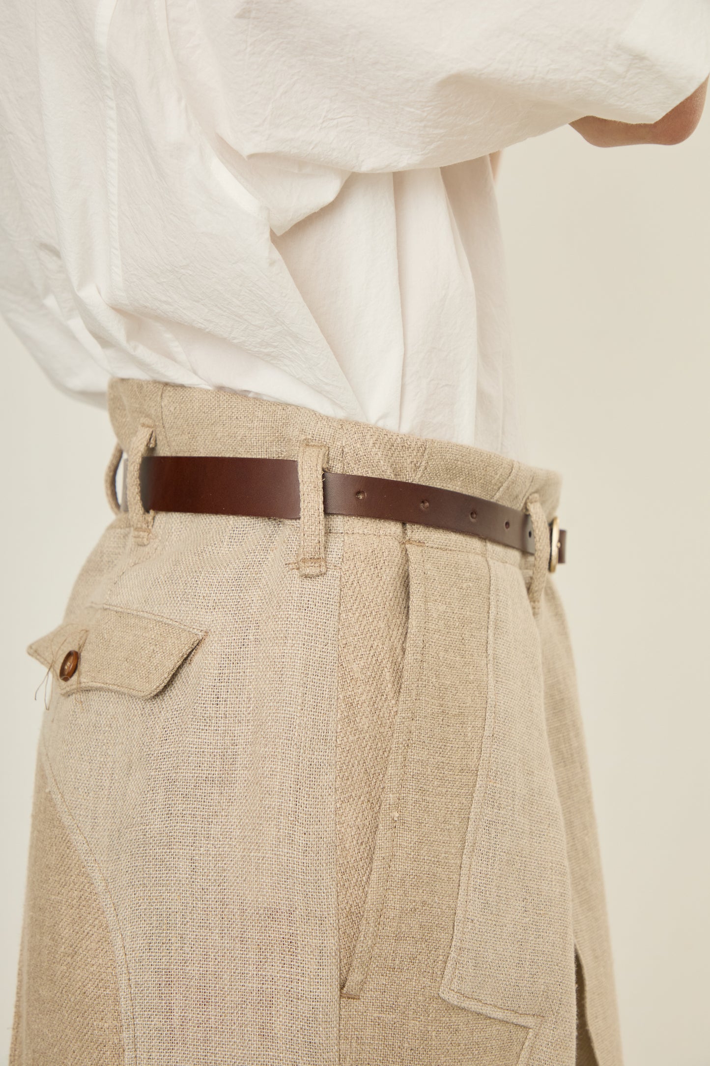 i'm here : LINEN WIDE PANTS :