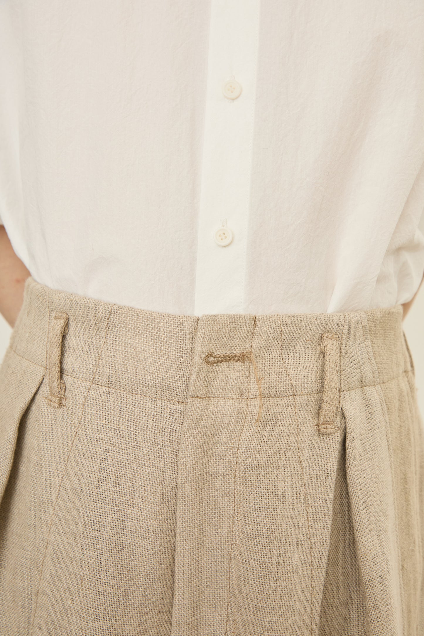 i'm here : LINEN WIDE PANTS :