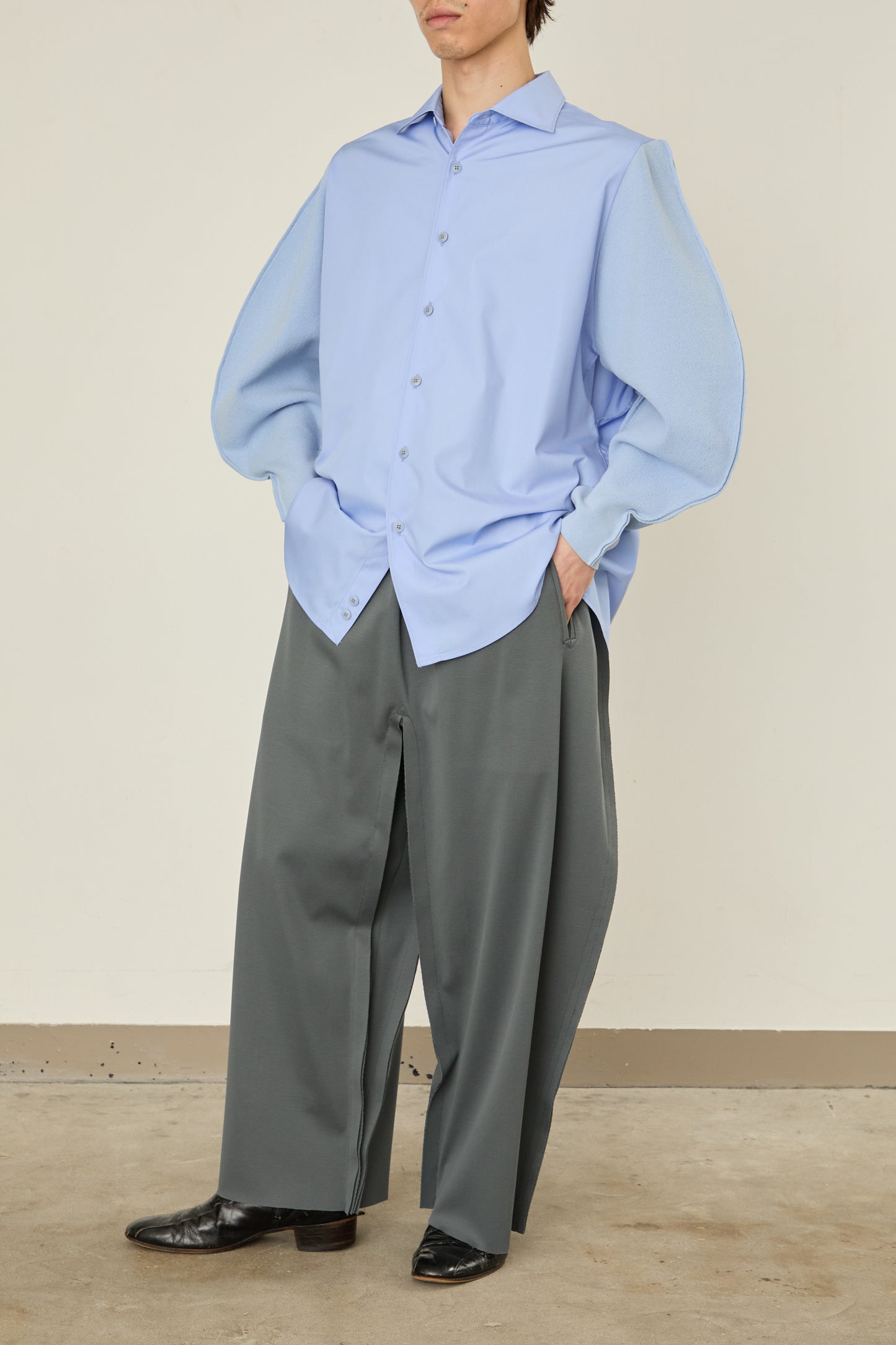 i'm here : KNIT SLEEVE : DOCKING SHIRTS