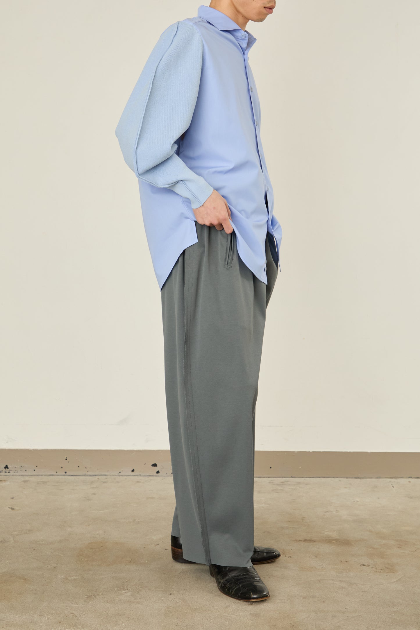 i'm here : KNIT SLEEVE : DOCKING SHIRTS