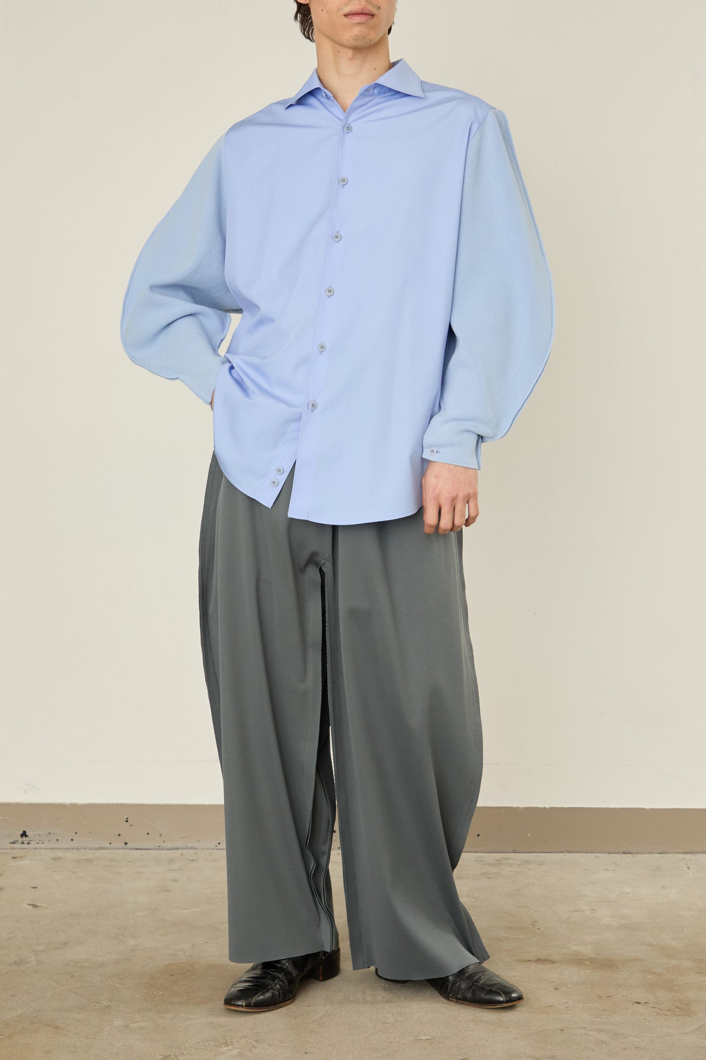 i'm here : KNIT SLEEVE : DOCKING SHIRTS