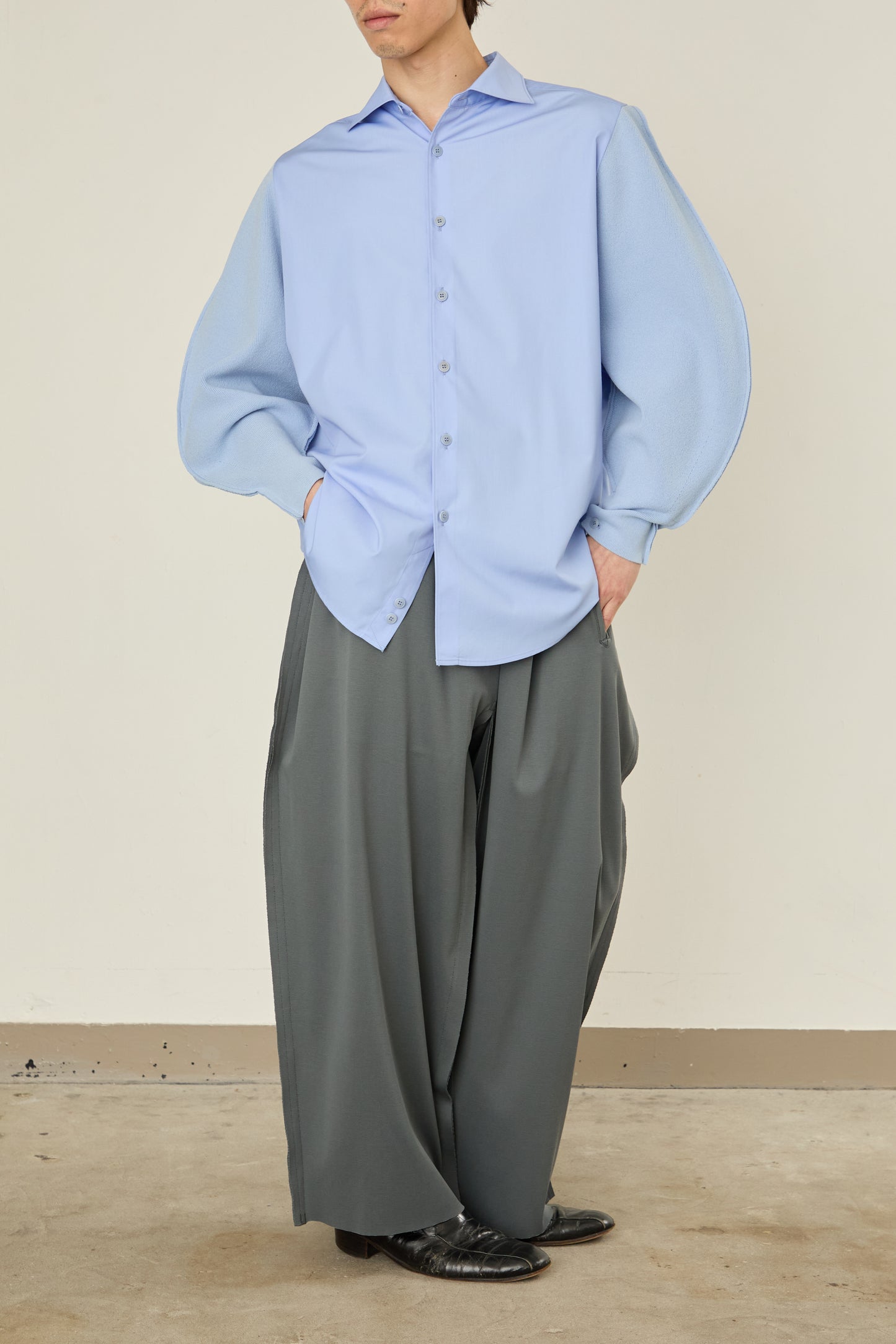 i'm here : KNIT SLEEVE : DOCKING SHIRTS