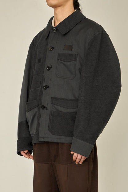 i'm here : UN(I)FORM : " PATCH WORK " JACKET / GRAY