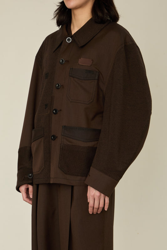 i'm here : UN(I)FORM : " PATCH WORK " JACKET / BROWN