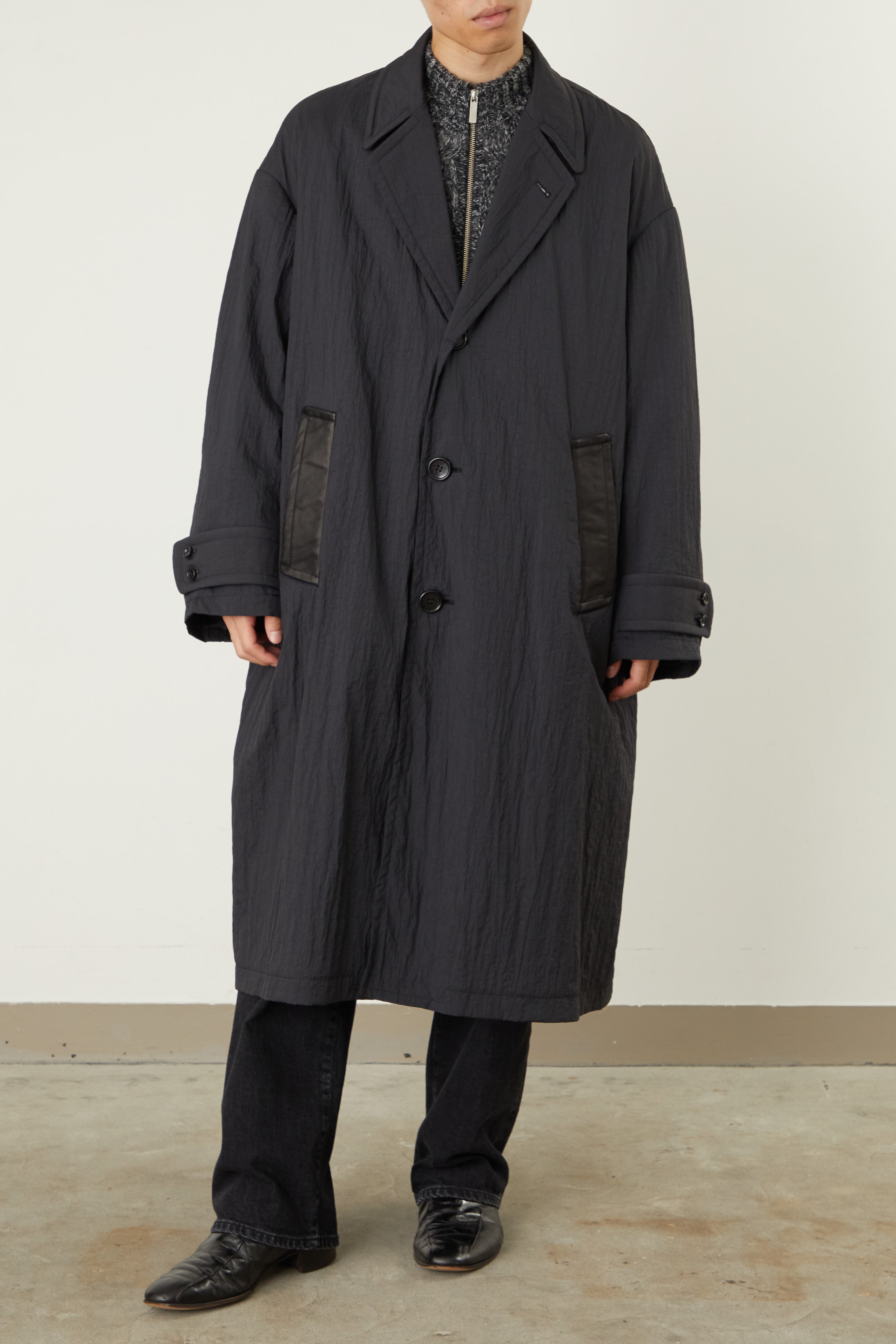 i'm here : SHIRINK NYLON : GRANDPA COAT – i`m here :