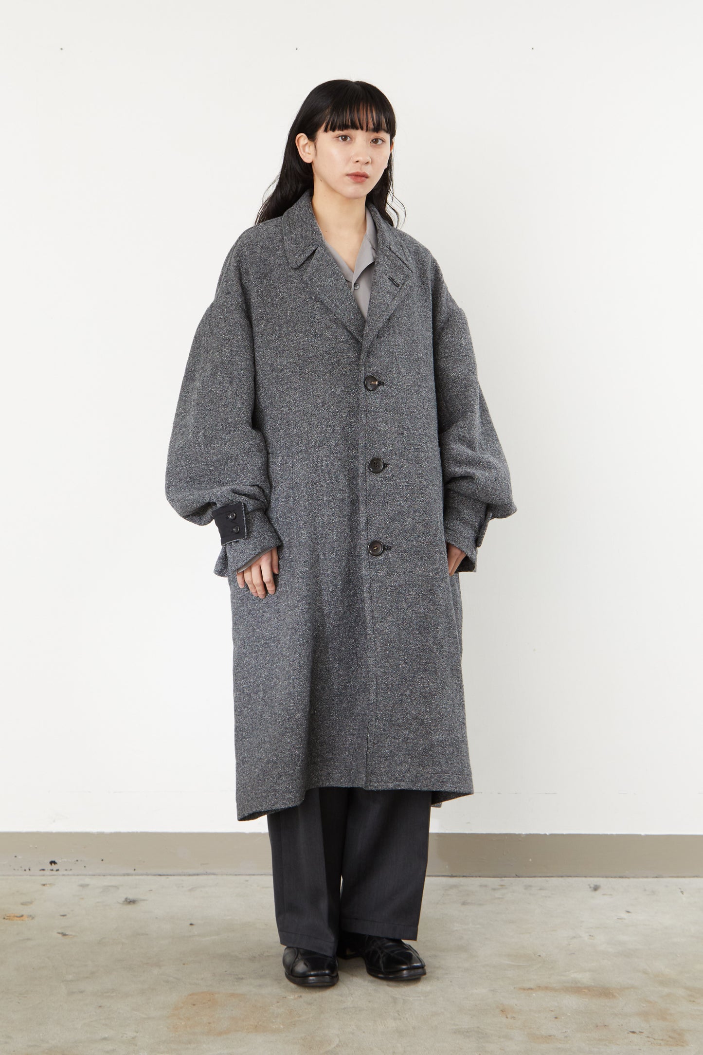 i'm here : COTTON SILK : GRANDPA COAT