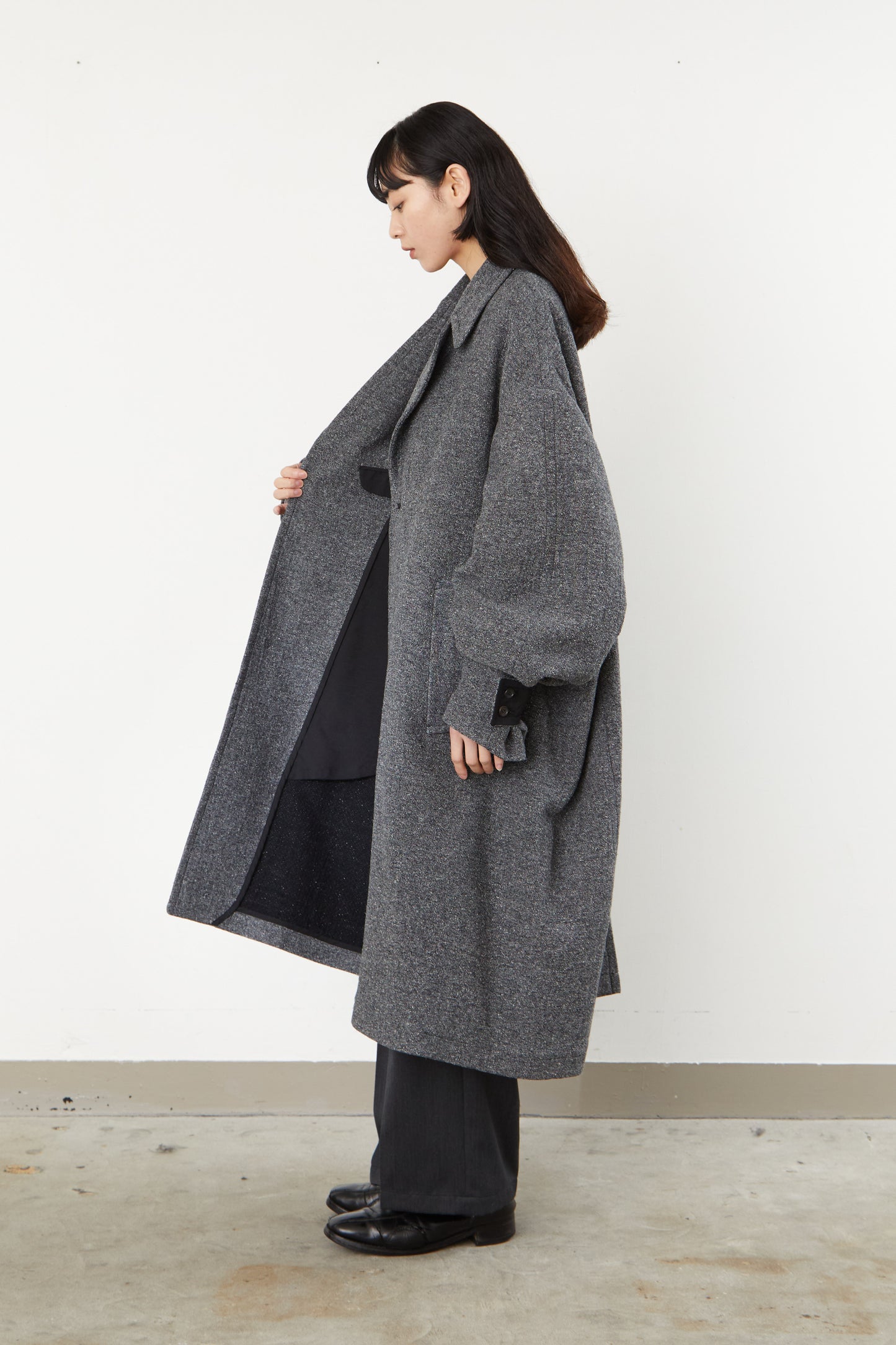 i'm here : COTTON SILK : GRANDPA COAT