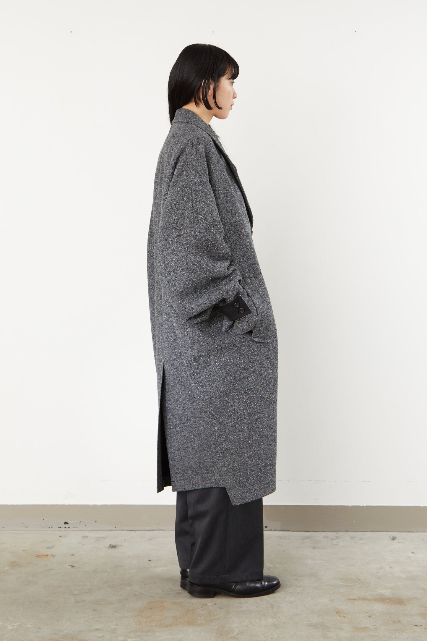 i'm here : COTTON SILK : GRANDPA COAT