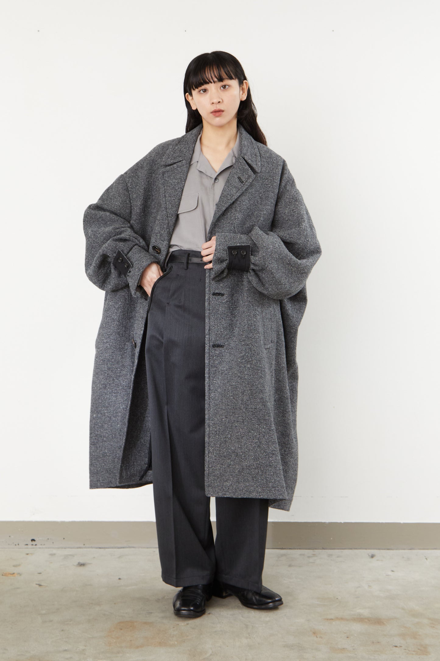 i'm here : COTTON SILK : GRANDPA COAT