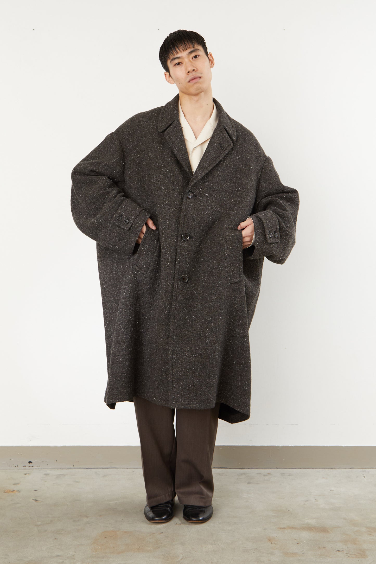 i'm here : COTTON SILK : GRANDPA COAT