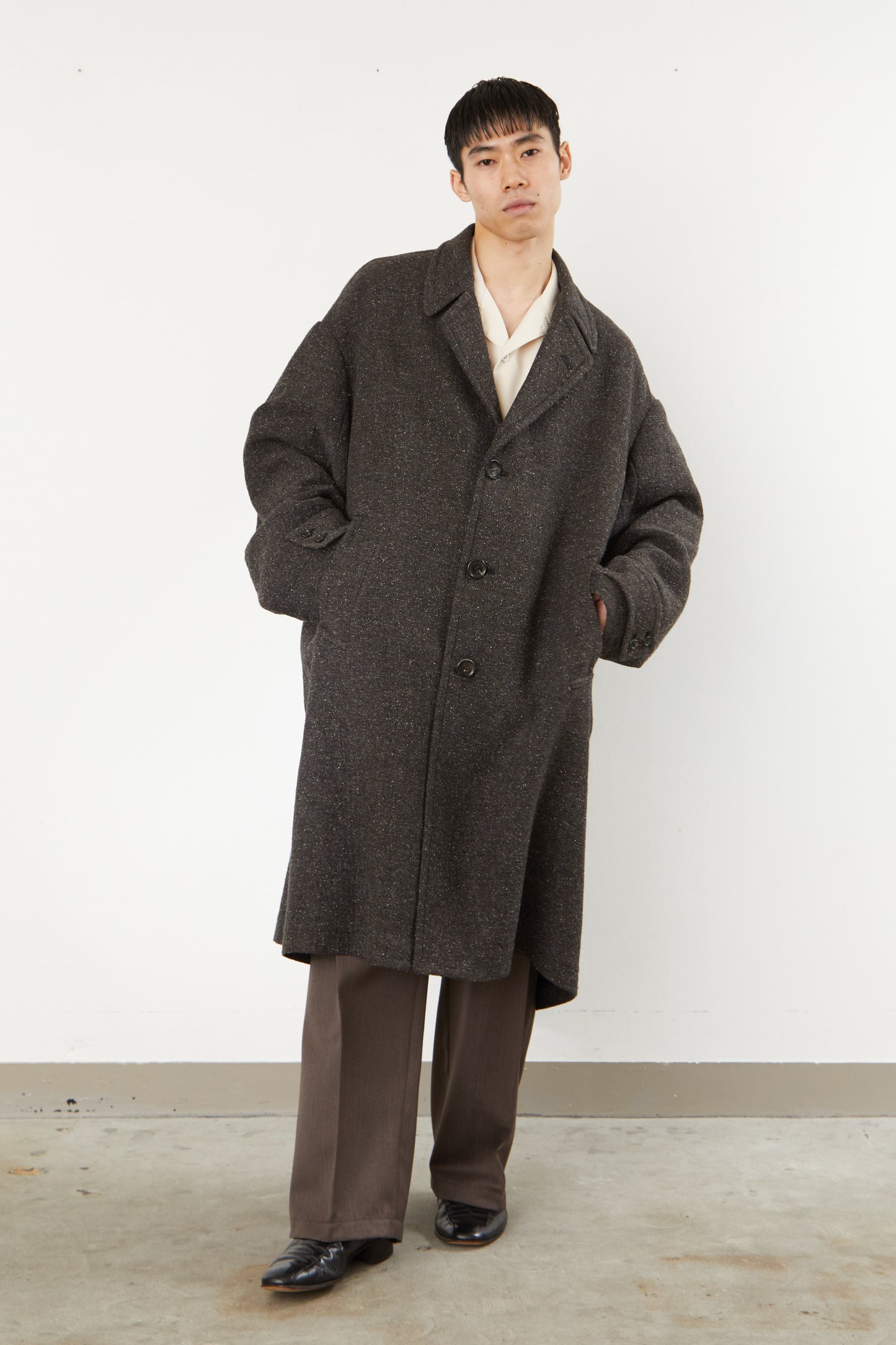 i'm here : COTTON SILK : GRANDPA COAT