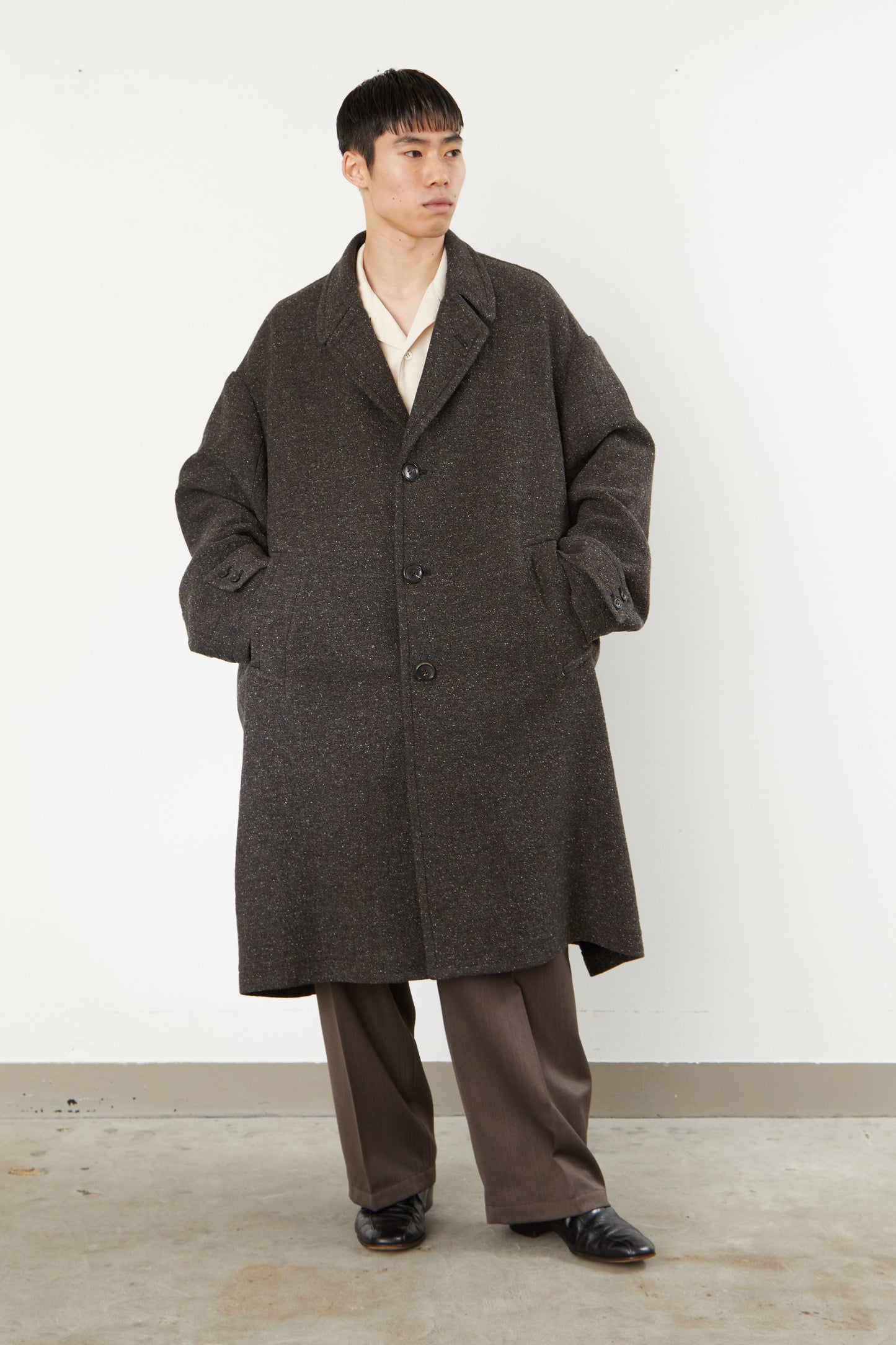 i'm here : COTTON SILK : GRANDPA COAT