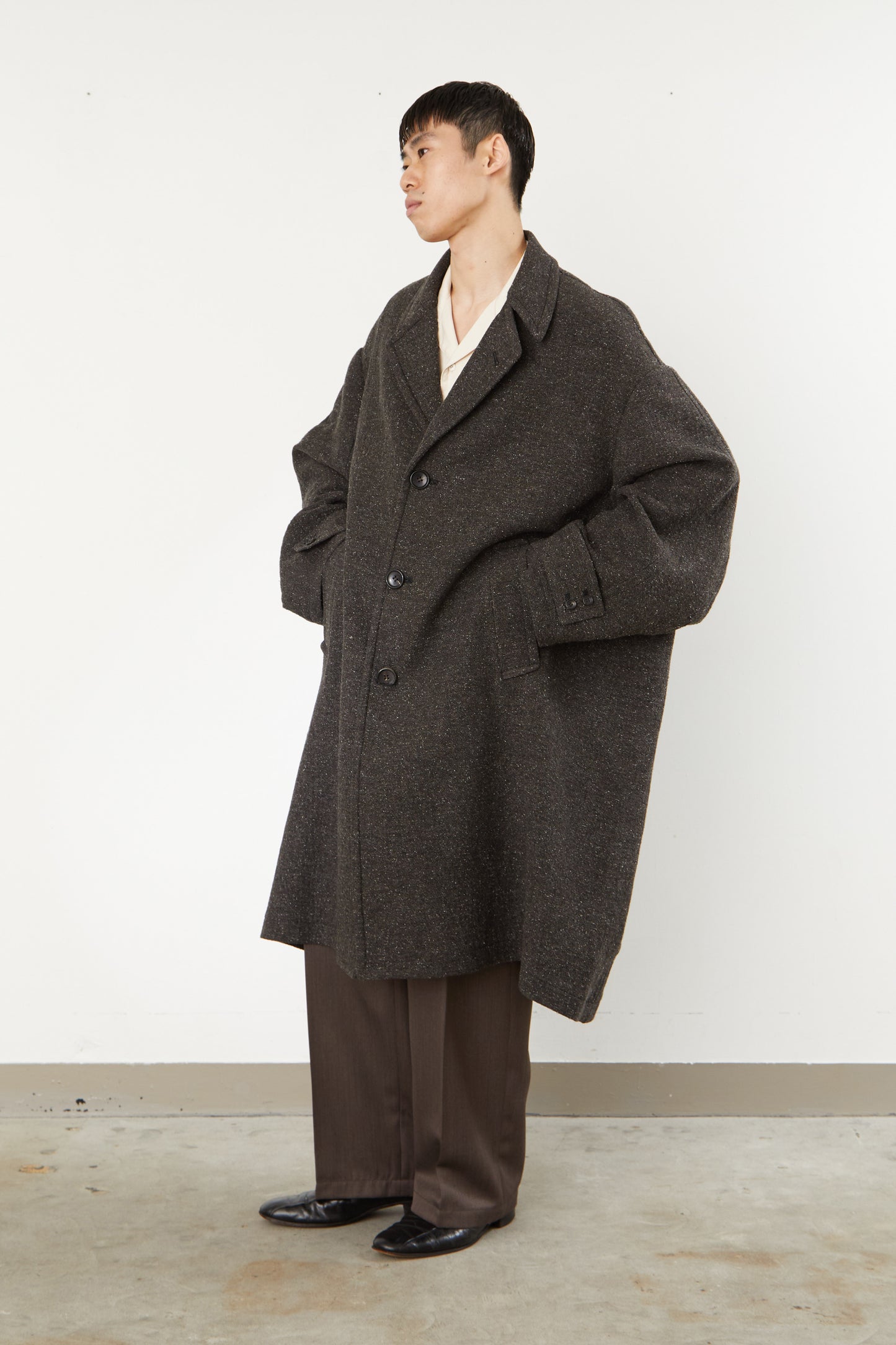 i'm here : COTTON SILK : GRANDPA COAT