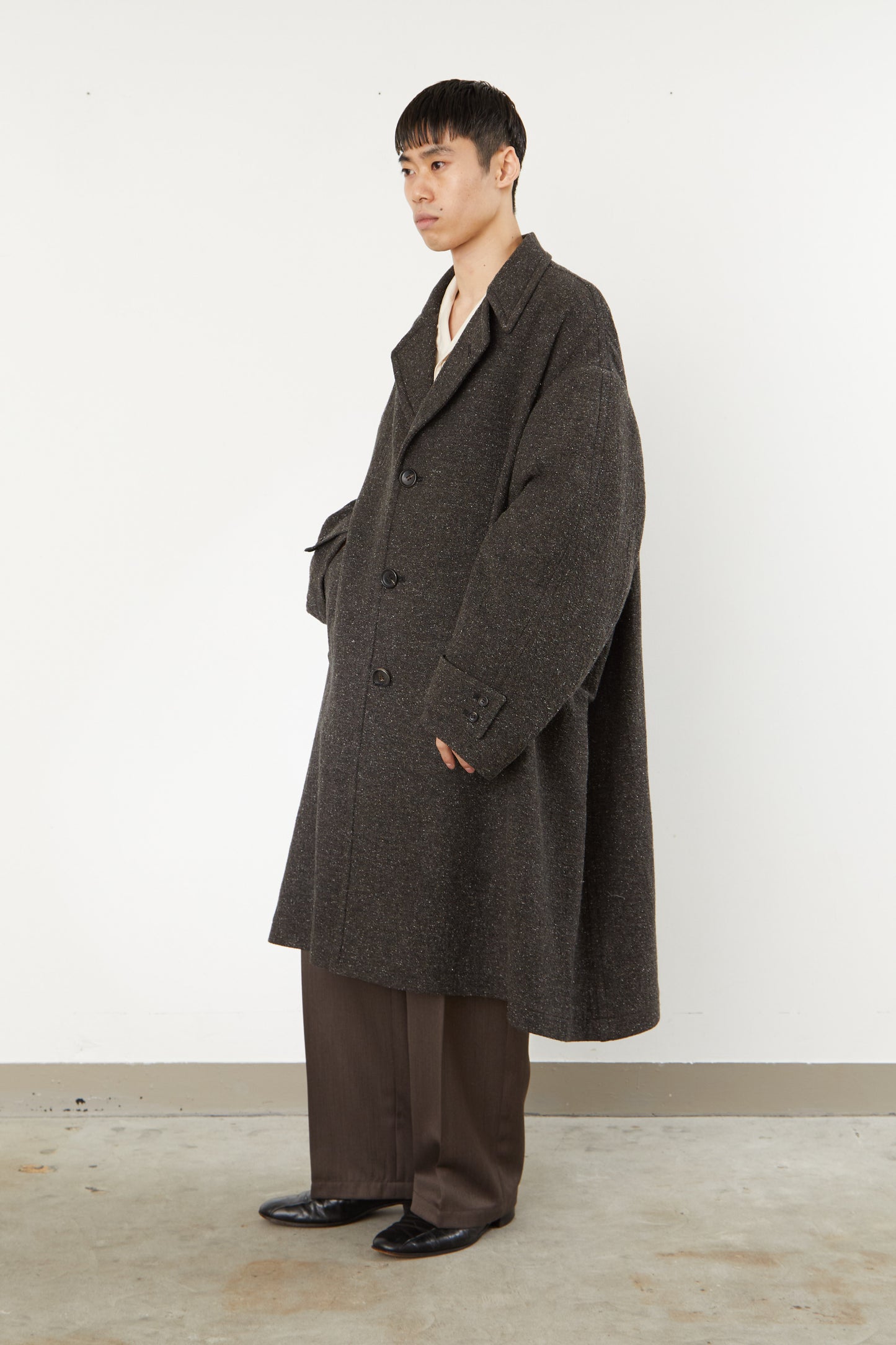 i'm here : COTTON SILK : GRANDPA COAT