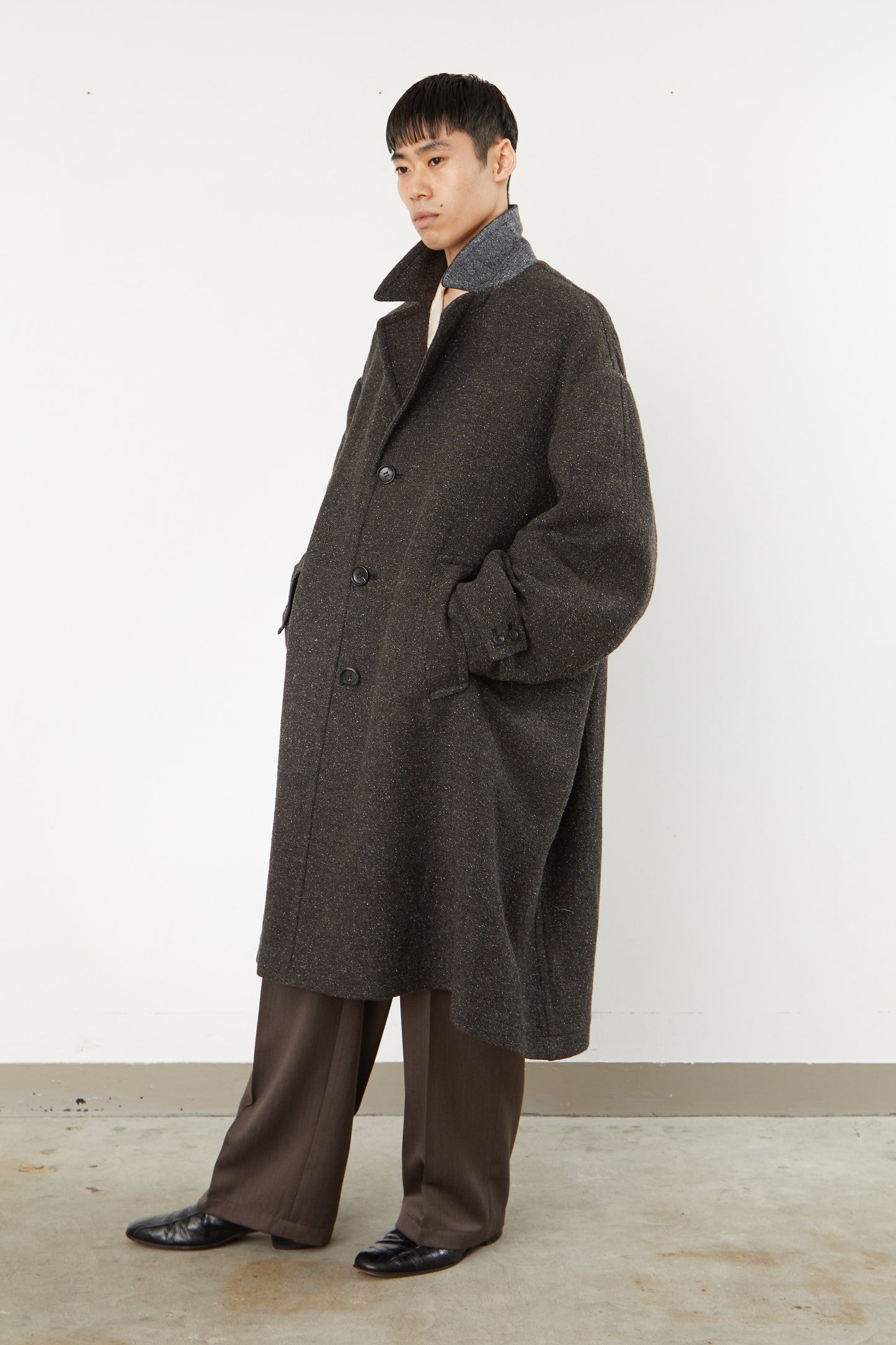 i'm here : COTTON SILK : GRANDPA COAT